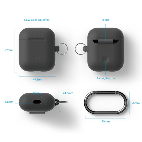 Elago Airpods Silicone Hang Case - Dark Gray