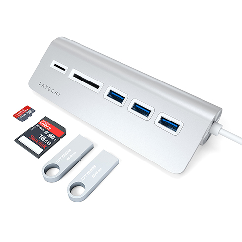 Satechi USB-C Hub & Card Reader - Sillver Aluminium