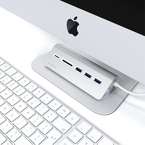 Satechi USB-C Hub & Card Reader - Sillver Aluminium