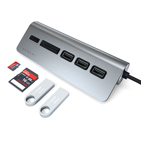 Satechi USB-C Hub & Card Reader - Space Gray Aluminium