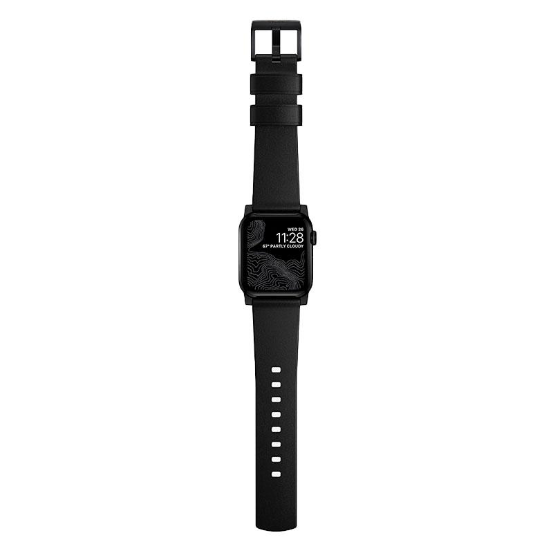 Nomad kožený remienok pre Apple Watch 44-49mm - Modern Black/Black Hardware
