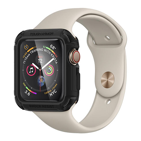 Spigen kryt Tough Armor pre pre Apple Watch 4/5/6/SE/SE 2 44mm - Black