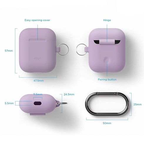 Elago Airpods Silicone Hang Case - Lavender