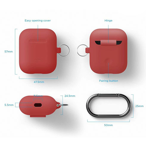 Elago Airpods Silicone Hang Case - Red