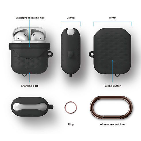 Elago AirPods Waterproof Hang Active Case - Black