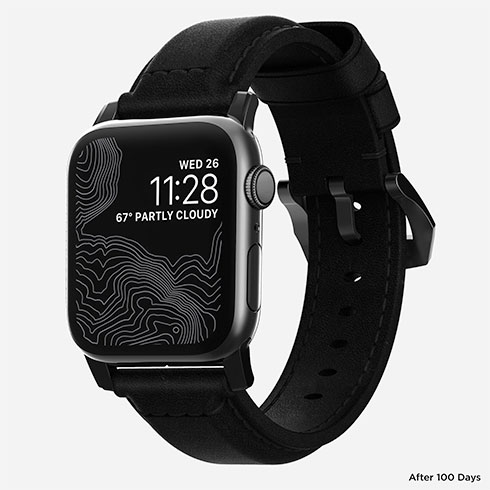 Nomad kožený remienok pre Apple Watch 44-49mm - Traditional Black/Black Hardware