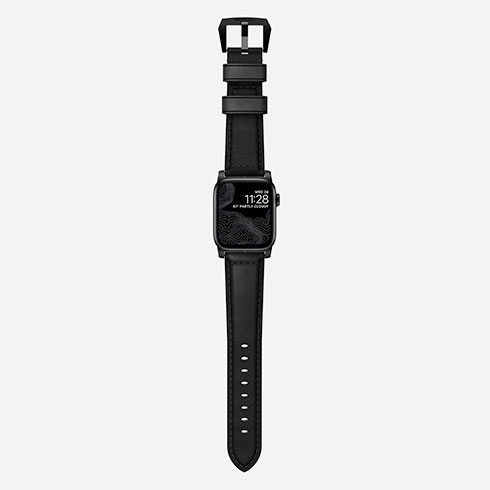 Nomad kožený remienok pre Apple Watch 44-49mm - Traditional Black/Black Hardware