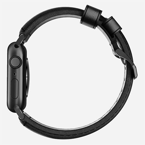 Nomad kožený remienok pre Apple Watch 44-49mm - Traditional Black/Black Hardware