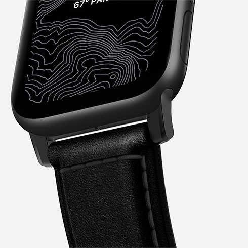 Nomad kožený remienok pre Apple Watch 44-49mm - Traditional Black/Black Hardware
