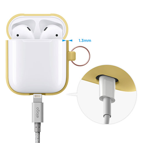 Elago Airpods Silicone Hang Case - Yellow