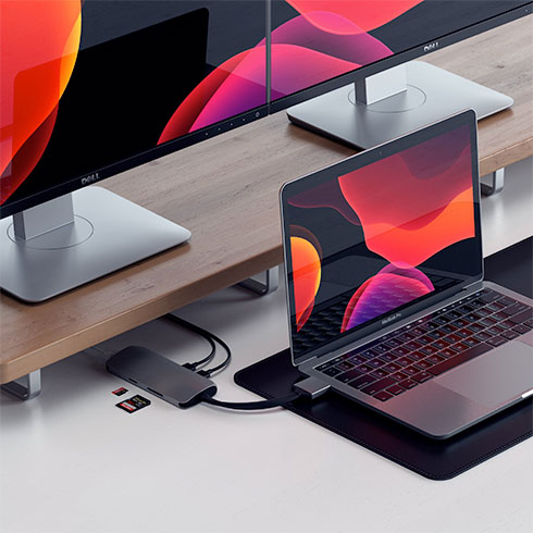 Satechi USB-C Dual Multimedia adapter - Space Gray Aluminium