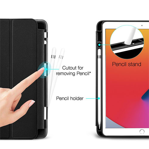 ESR puzdro Silicon Rebound Pencil Case pre iPad 10.2" 2019/2020/2021 - Black