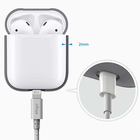 Elago Airpods Silicone Case - Medium Gray