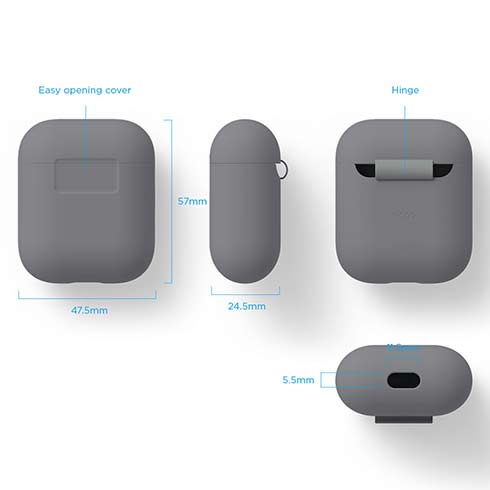 Elago Airpods Silicone Case - Medium Gray