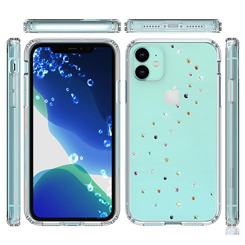 Swarovski kryt Milky Way Clear pre iPhone 11 - Cotton Candy