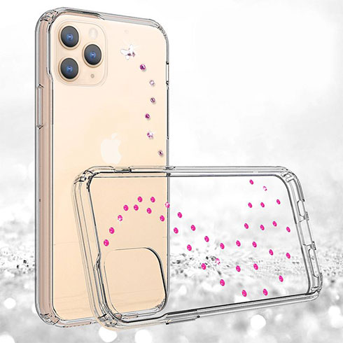 Swarovski kryt Milky Way Clear pre iPhone 11 - Cotton Candy