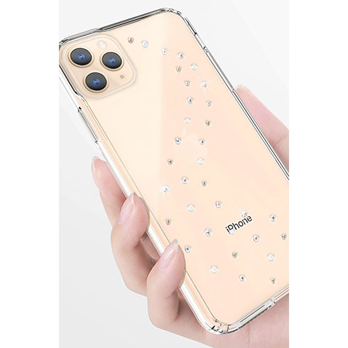 Swarovski kryt Milky Way Clear pre iPhone 11 - Cotton Candy