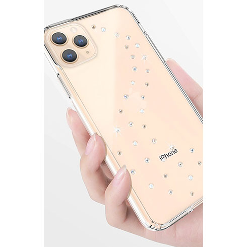 Swarovski kryt Papillon Clear pre iPhone 11 - Cotton Candy