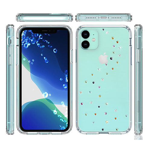 Swarovski kryt Papillon Clear pre iPhone 11 - Cotton Candy