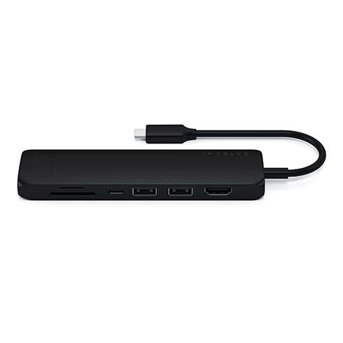 Satechi USB-C Slim Multiport adaptér with Ethernet - Black Aluminium