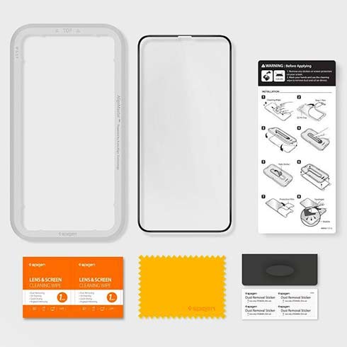 Spigen ochranné sklo GLAS.tR AlignMaster pre iPhone 11 Pro/XS - Black Frame