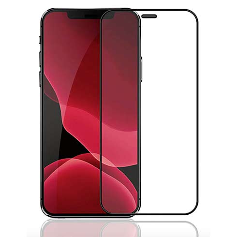 Devia ochranné sklo Van Entire View Anti-bacterial pre iPhone 12/12 Pro - Black Frame