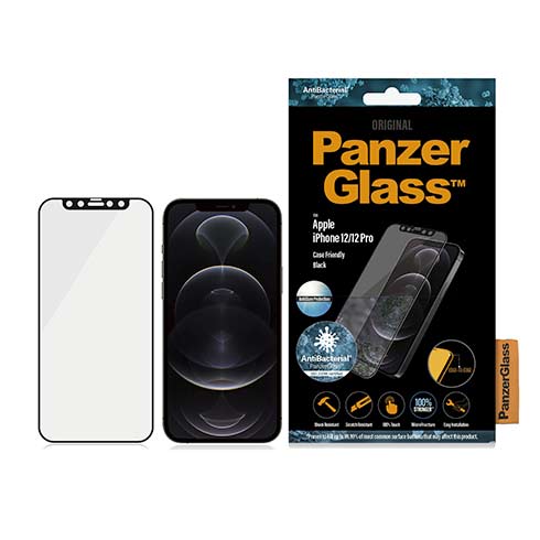 PanzerGlass ochranné sklo Friendly Case Anti-Glare pre iPhone 12/12 Pro - Black Frame