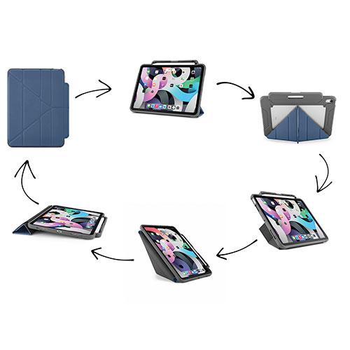 Pipetto puzdro Origami Pencil Shield Case pre iPad Air 10.9" 2020/2022 - Navy Blue