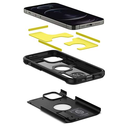 Spigen kryt Tough Armor pre iPhone 12/12 Pro - Black