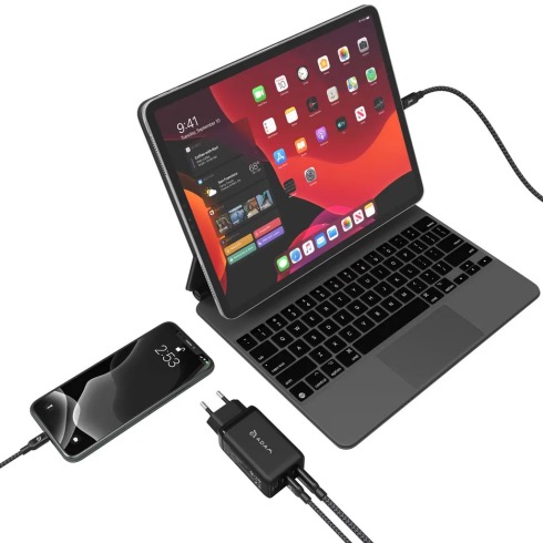 Adam Elements Omnia F6 USB-C PD/QC 3 GaN Super Charging Kit 65W - Black