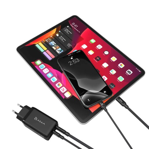 Adam Elements Omnia F6 USB-C PD/QC 3 GaN Super Charging Kit 65W - Black