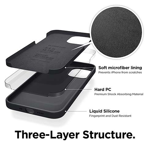 Elago kryt Silicone Case pre iPhone 12 mini - Black