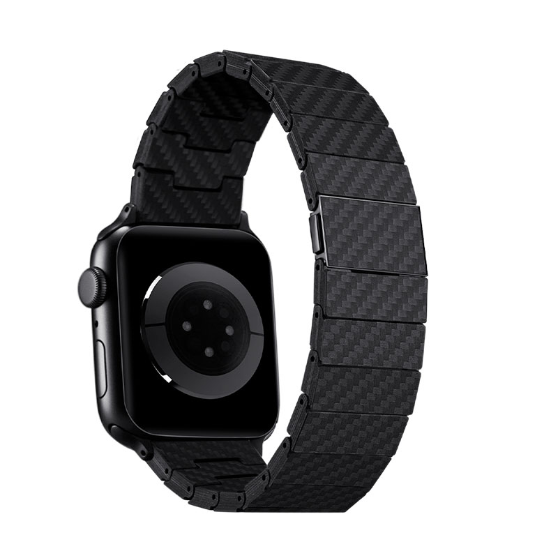 Pitaka remienok Carbon Fiber Strap pre Apple Watch 42/44/45mm - Black