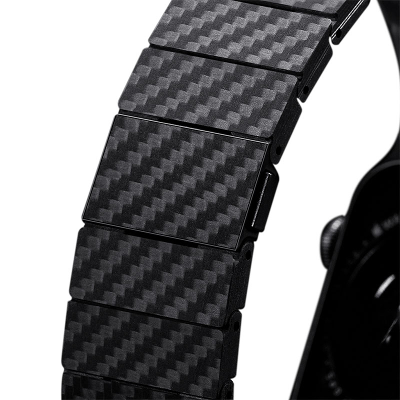 Pitaka remienok Carbon Fiber Strap pre Apple Watch 42/44/45mm - Black