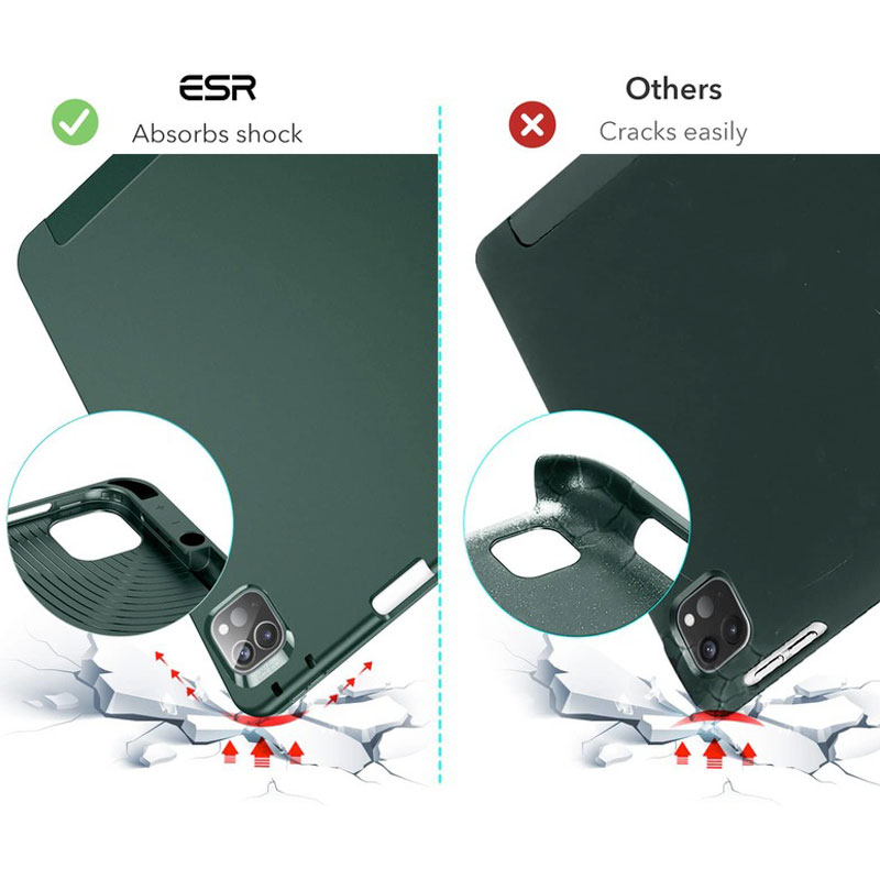 ESR puzdro Silicon Rebound Pencil Case pre iPad Pro 12.9" 2021/2022 - Silver Gray