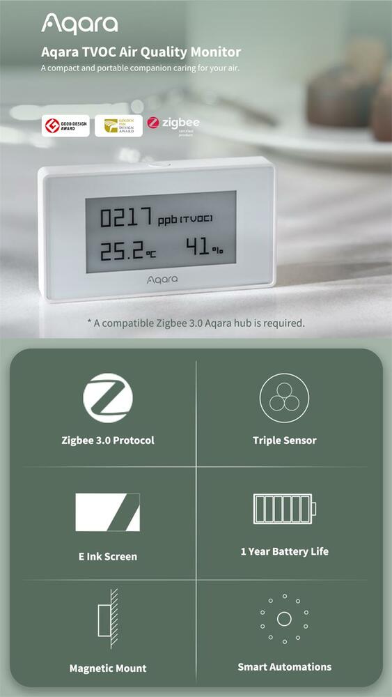 Aqara Smart Home TVOC Monitor kvality vzduchu