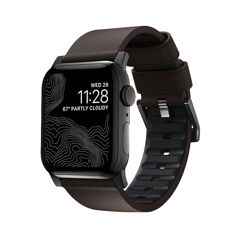 Nomad kožený remienok pre Apple Watch 44-49mm - Active Pro Brown/Black Hardware