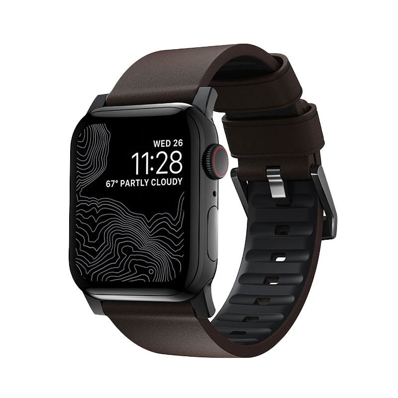 Nomad kožený remienok pre Apple Watch 44-49mm - Active Pro Brown/Black Hardware