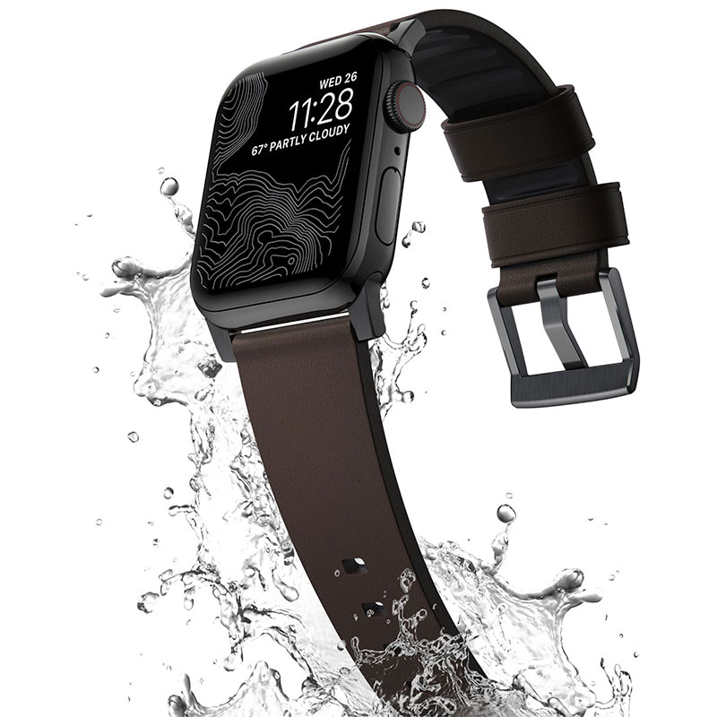 Nomad kožený remienok pre Apple Watch 44-49mm - Active Pro Brown/Black Hardware