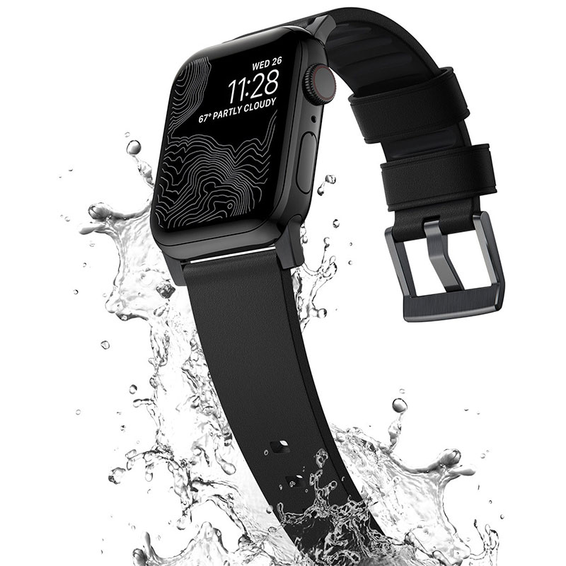 Nomad kožený remienok pre Apple Watch 44-49mm - Active Pro Black/Black Hardware