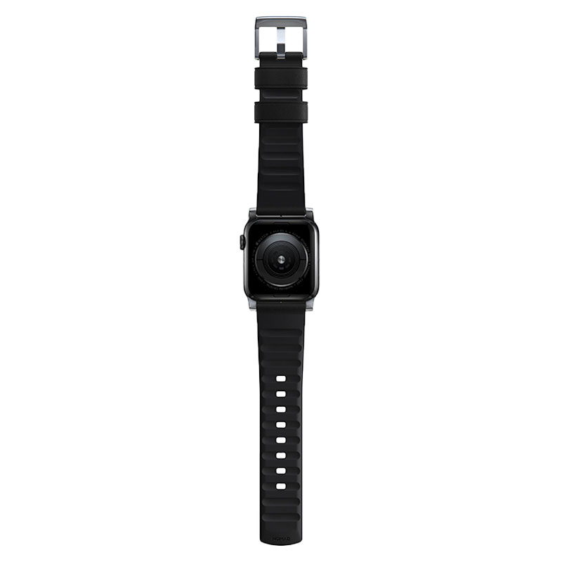 Nomad kožený remienok pre Apple Watch 44-49mm - Active Pro Black/Silver Hardware