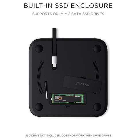 Satechi USB-C Aluminium Stand & Hub pre Mac Mini with SSD enclosure - Silver