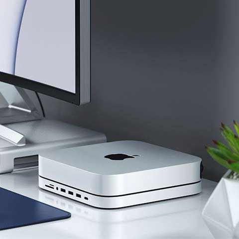 Satechi USB-C Aluminium Stand & Hub pre Mac Mini with SSD enclosure - Silver