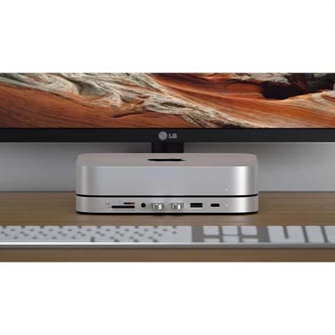 Satechi USB-C Aluminium Stand & Hub pre Mac Mini with SSD enclosure - Silver