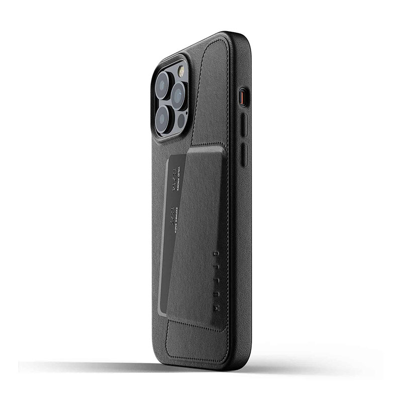 Mujjo kryt Full Leather Wallet Case pre iPhone 13 Pro Max - Black
