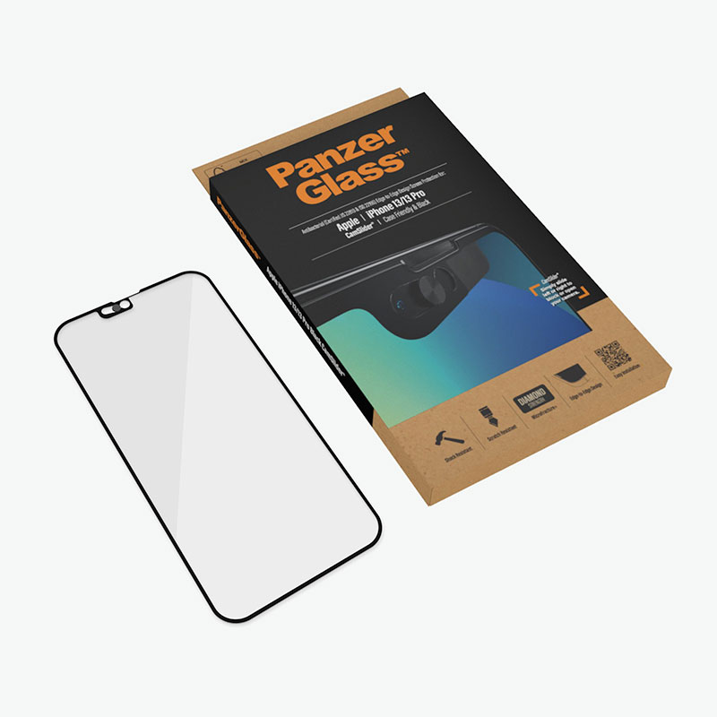 PanzerGlass ochranné sklo Camslider AB pre iPhone 13/13 Pro - Black Frame