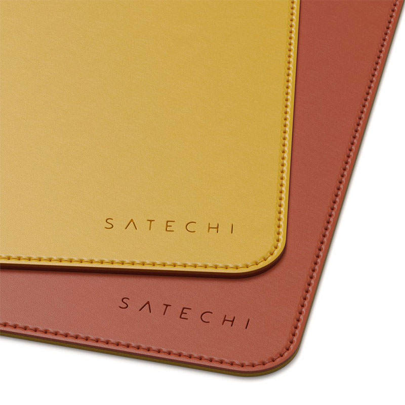 Satechi Eco Leather Dual Sided Deskmate-Yellow/Orange