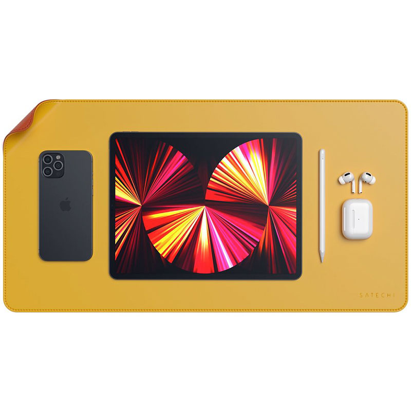 Satechi Eco Leather Dual Sided Deskmate-Yellow/Orange