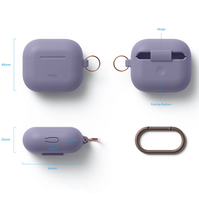 Elago Airpods 3 Silicone Hang Case - Lavender Grey