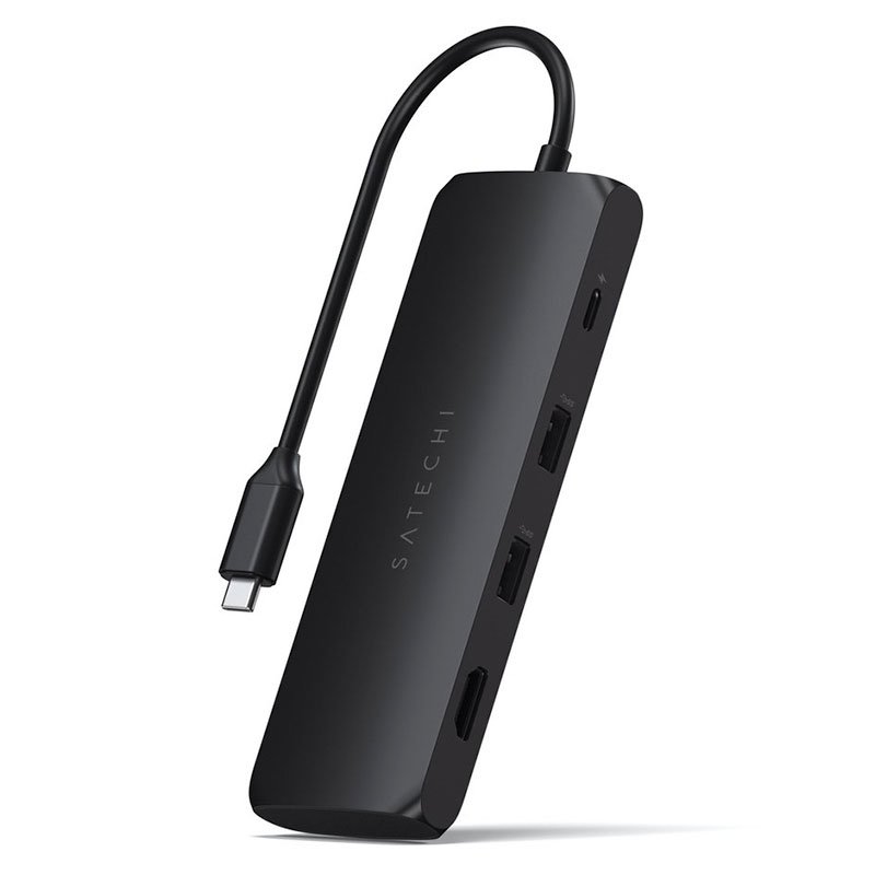 Satechi USB-C Hybrid Multiport adaptér with SSD enclosure - Black Aluminium